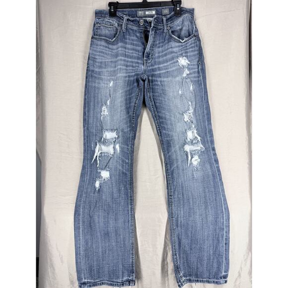 Buckle Other - BKE Buckle Aiden Destroyed Denim Jeans Mens Sz 32x32L Blue Distressed